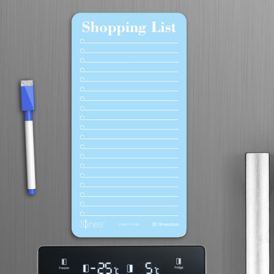 3Lines Magnetic Regular Note Pad Ruled 1 Pages(Light Blue)