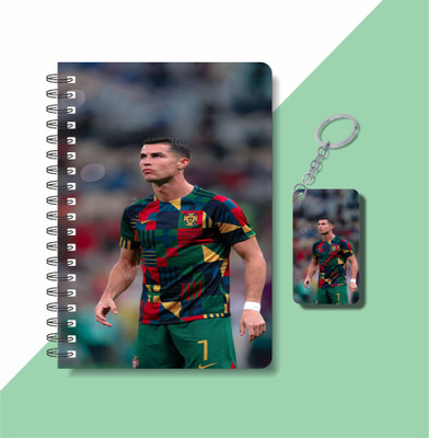 craft maniacs FOOTBALLER DIARY & KEYCHAIN A5 Diary RULED 120 Pages(Multicolor)