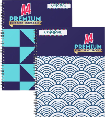 UNIQPAL NOTEBOOK A4 Notebook UNRULED / PLAIN 200 Pages(Multicolor, Pack of 2)