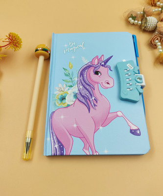 Paper Bear Unicorn A4 Diary ruled 70 Pages(Light Blue)