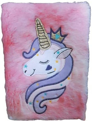 PRANCING UNICORN Unicorn A2 Diary ruled 100 Pages(White)