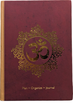 Doodle Monk OM - Undated Planner - Hardcase A5 Planner Designed 160 Pages(Brown, Gold)