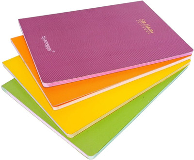 Pragya Elite Collection Thread sewn Notebook | 70 GSM Paper | 600 GSM Cover A4 Notebook Unruled | Plain 200 Pages(Multicolor, Pack of 4)