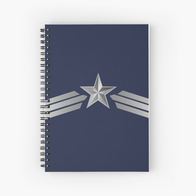 TheHackStore Captain America Logo Graphic Printed A5 Notebook Ruled 200 Pages(Multicolor)