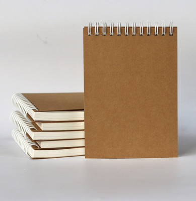 INNAXA Wirebound Sketch Book Notepad Diary Memo Planner A6 Note Pad Blank 100 Pages(Brown, Pack of 6)