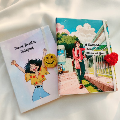 Chibloom Wink & Bloom Notepad, Each having 60 Sheets | 100 Gsm A6 Note Pad Mixed Design 60 Pages(Multicolor, Pack of 2)