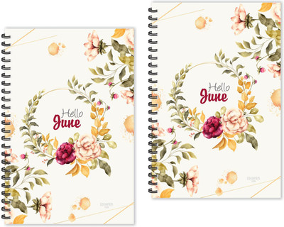 ESCAPER Floral Hello June Monthly Diaries (Ruled-A5 Size), June Month Diaries A5 Diary Ruled 160 Pages(Multicolor, Pack of 2)