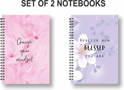 ROT RIX combo of 2 Notebooks A5 Diary Unruled 144 Pages(Multicolor, Pack of 2)