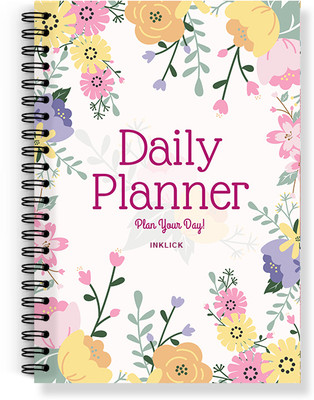 INKLICK Daily Planner Journal Undated, Plan Your Day, Manage to-do List, Goals Tracker A5 Diary Rule 144 Pages(Multicolor)