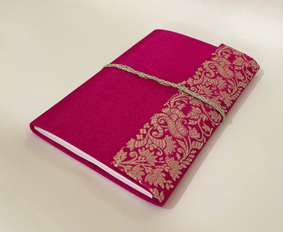 SATAT POTHI HANDMADE & SUSTAINABLE A7 Notebook PLAIN 100 Pages(FUSCHIA PINK)