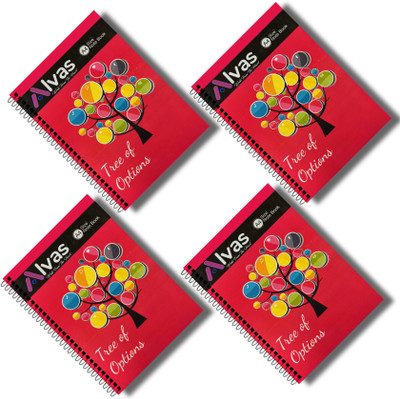 Alvass ALVAS | A4 Notebook Spiral | Unruled | 400 Pages(Red, Pack of 4)