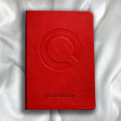 The Red Prints Leather Hardbound Note Book A5 Diary Single Ruled 200 Pages(Red)
