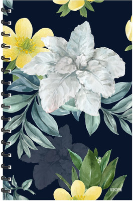 ESCAPER Flower with Black Base (RULED) Designer Diary, Notebook, Notepad A5 Diary Ruled 160 Pages(Multicolor)