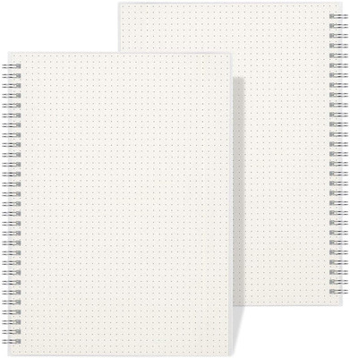 TWONE Spiral Dot Grid Notebook,Wiisdatek Bullet Dotted Journal Notebook A5 Notebook Dotted 80 Pages(Dot Notebook, Pack of 2)