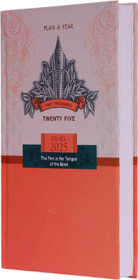 Zoozoartz 2025 New Year 80 GSM Art Paper Printed Cover with a Matte Finish A5 Diary Ruled 160 Pages(Crown)