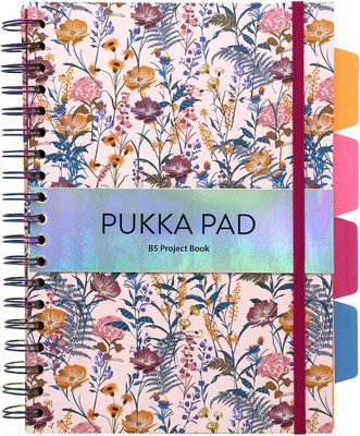 Pukka Pad Bloom Range | 5 Subject Book | 80gsm Perforated Pages B5 Notebook Ruled 200 Pages(Cream)