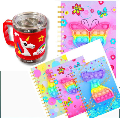 Timbktoo Pope up Diary with Embossed Mug A5 Diary Ruled 160 Pages(as per ability, Pink, Blue, Pack of 2)