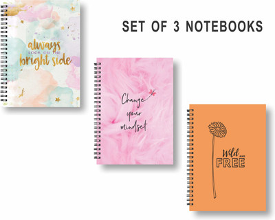 Papco Notebooks A5 Diary Ruled 144 Pages(Multicolor, Pack of 3)