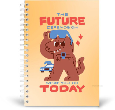 PurpleBees The Future Depends On What You Do Quotes Diary Motivational Notebook | A5 Notebook Plain 150 Pages(Multicolor)