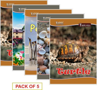 TigerHill A4 NOTE BOOK RULED | SOFT AND THICK PAGES | A4 Notebook Single Line 172 Pages(Multicolor, Pack of 5)