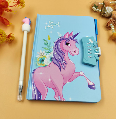 Paper Bear Unicorn A4 Diary ruled 70 Pages(Light Blue)