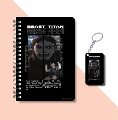 craft maniacs ATTACK ON TITANS COLLECTION A5 Diary RULED 160 Pages(Multicolor)
