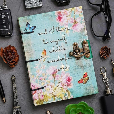 ARSHAD HANDICRAFT Classic Printed Journal A5 Diary Plain 200 Pages(Multicolor)