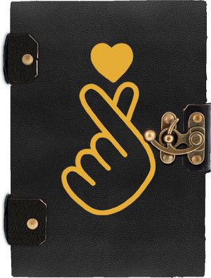 DI-KRAFT Handcrafted Leather Cardboard Antique Binding Diary A5 Diary Unruled 200 Pages(BLACK 1)