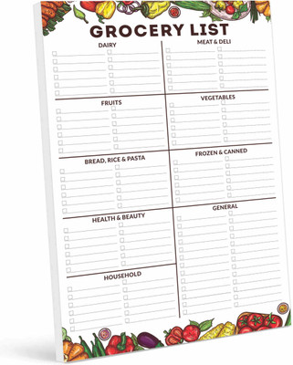 Inkdotpot Grocery list Planner Regular Planner Unruled 54 Pages(White)
