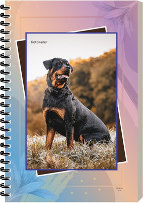 ESCAPER Rottweiler Dog Spiral Ruled Diary, Journal Diary, Writing Notebook A5 Diary Ruled 160 Pages(Rottweiler)