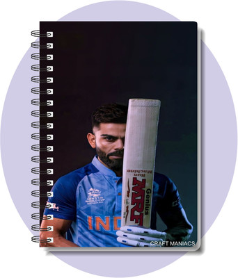 craft maniacs CRICKET 2025 DIARY COLLECTION A5 Notebook RULED 160 Pages(White)