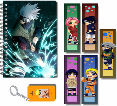 craft maniacs ANIME DIARY & FREEBIE BOOKMARKS WITH KEYCHAIN A5 Diary RULED 160 Pages(Multicolor)
