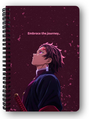 Goku Ki Dukan Demon Slayer Anime Notebook |Free Stickers A5 Diary Unruled 150 Pages(Mulitcolour)