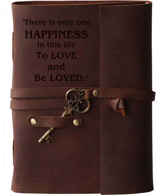MAKENSTYLECOLLECTION Handmade Diary with Love Quotes on leather Cover A5 Diary Unruled 144 Pages(Brown)
