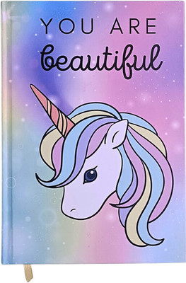 CRAFTOPIX Unicorn hardbound A5 Notebook Ruled 192 Pages(Multicolor)