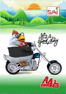 OmSai enterprises RECYCLED A4 Notebook RULLED 140 Pages(Green, Pack of 6)