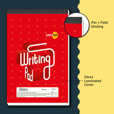 NAVNEET Youva Patti Bound 14x21.5 cm Single Line Regular Writing Pad Single Line 80 Pages(Multicolor, Pack of 5)