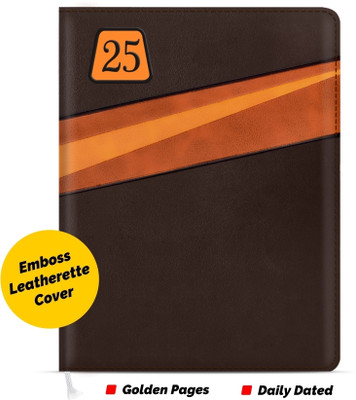Abstract Collection Monthly Planner office Diary B5 Diary Single Rule With Bookmark Ribbon 366 Pages(Brown)