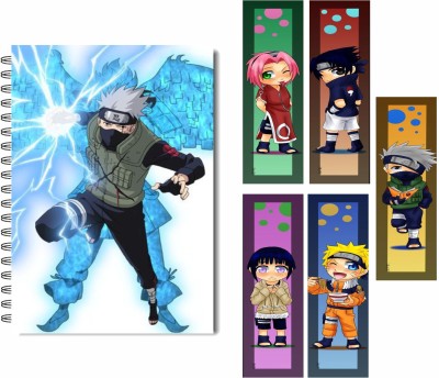 craft maniacs KAKASHI DIARY & FREEBIE BOOKMARKS A5 Diary RULED 100 Pages(Multicolor)