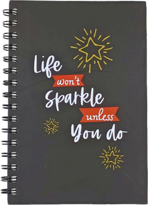 CRAFTOPIX Hard bound Planner Diary A5 Notebook Ruled 192 Pages(Black)