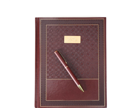 Scribelle Diary 2026 B5 Diary Single Rule , Month Cut 324 Pages(Brown)