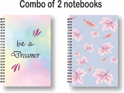 ROT RIX combo of 2 Notebooks A5 Diary Unruled 144 Pages(Blue, Pack of 2)