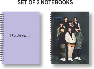 Papco BTS PACK OF 2 NOTEBOOKS A5 Diary Ruled 144 Pages(Multicolor, Pack of 2)