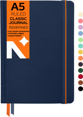NEORAH Ruled Journal Notebook - 110 GSM - Office Hardcover Notebook A5 Note Book Single Rule 160 Pages(Dark Blue)