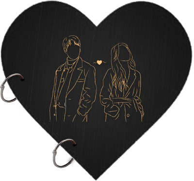 DI-KRAFT Heart Shape valantines Boys and Girls Printed diary A5 Diary Unruled 150 Pages(Black 3)