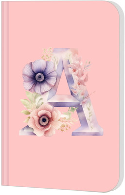 Raptech Premium Soft Bound Notebook Diary for Girls, Women Floral Design (Initial A) A5 Diary Unruled 144 Pages(Multicolor)