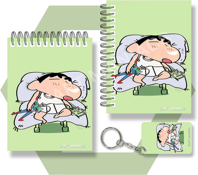 craft maniacs SHINCHAN NOTEBOOKS A6 Diary UNRULED 100 Pages(Multicolor)