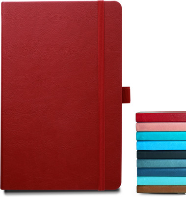 Doodle Pro Series Executive PU Leather Hardbound Diary With Pen Loop for Men & Women | A5 Organizer Ruled 160 Pages(Red)