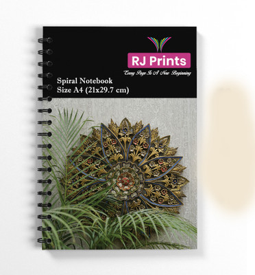 RJPRINTS Spiral Notebook A4 Notebook Plain 200 Pages(Multicolor)