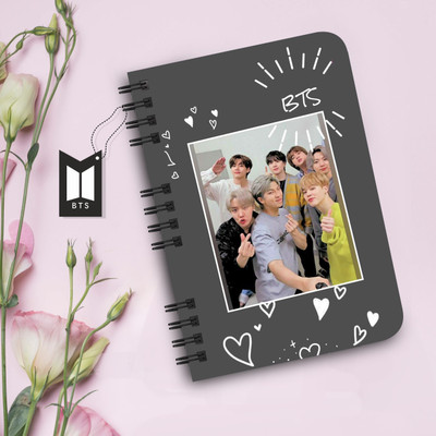 DI-KRAFT BTS Boys Printed Diary for Office use New Collection of BTS 2022 A5 Diary Unruled 160 Pages(Dark Grey)